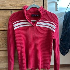 Denver Hayes Red and White Women's Sweater